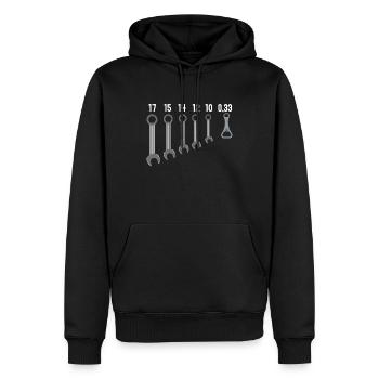 Apéro Bricolo Clé Humor Garage Homme - Männer Premium Bio Hoodie - Schwarz - Vorne - Nico (187cm)