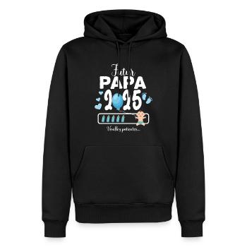 Ankündigung Schwangerschaft Papa Expectant 2025 - Männer Premium Bio Hoodie - Schwarz - Vorne - Nico (187cm)
