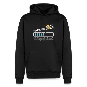 Future Dad 2025 Legend Download Geburt - Männer Premium Bio Hoodie - Schwarz - Vorne - Nico (187cm)