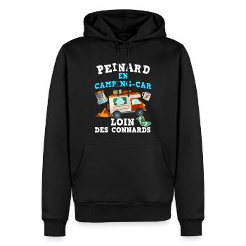Mann Wohnmobil Auto Humor weg von Arschlöchern - Männer Premium Bio Hoodie - Schwarz - Vorne - Nico (187cm)