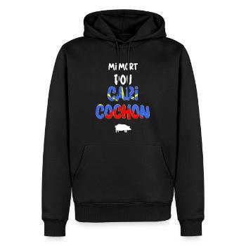 Réunion Island Flag Kreolische Küche Curry Schwein - Männer Premium Bio Hoodie - Schwarz - Vorne - Nico (187cm)