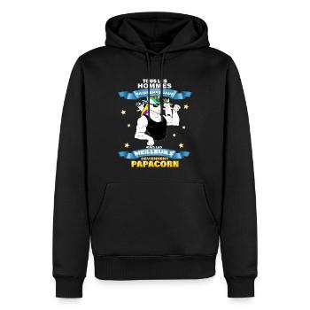 Die Besten werden Papa Einhorn Papa starker Vater - Männer Premium Bio Hoodie - Schwarz - Vorne - Nico (187cm)
