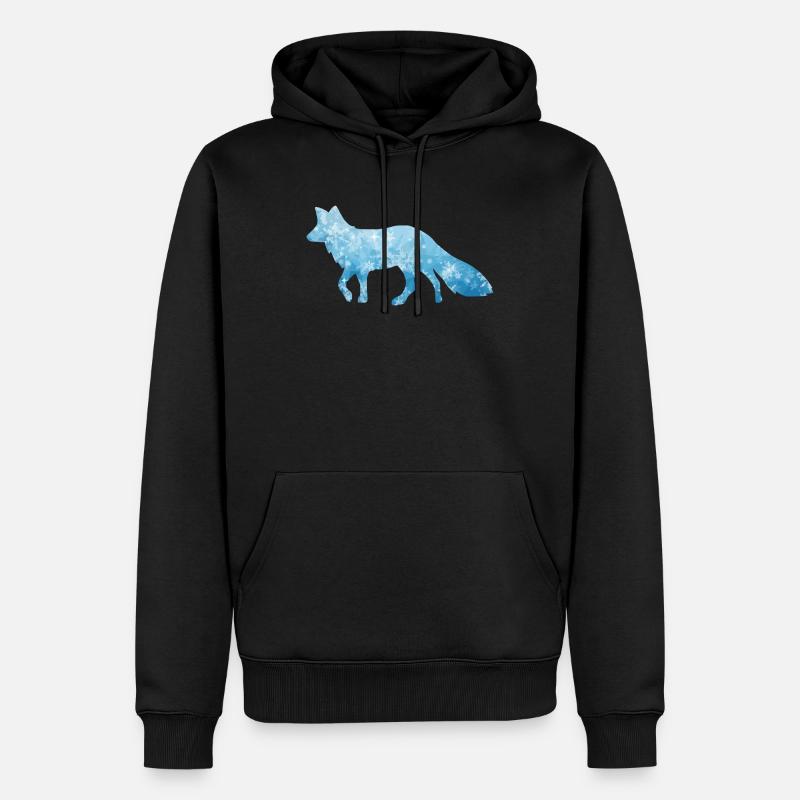 Schneefuchs Eisfuchs Fuchs / fox ice snow - Männer Premium Bio Hoodie - Schwarz