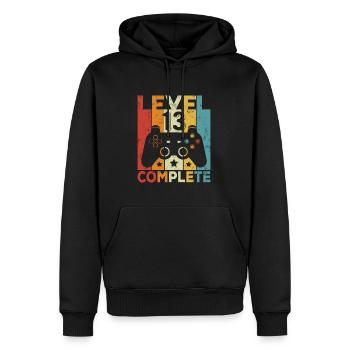 Niveau 13 Complet 13 Anniversaire Jeunes Filles - Sweat à capuche Premium bio Homme - noir - Devant - Nico (187cm)
