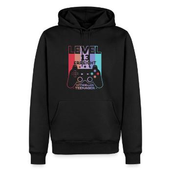 Level 13 Offizieller Teenager 13 Geburtstag - Männer Premium Bio Hoodie - Schwarz - Vorne - Nico (187cm)