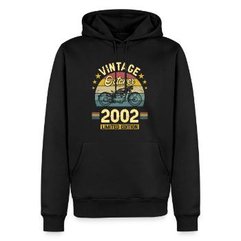 Vintage Octobre 2002 20 Ans Anniversaire - Sweat à capuche Premium bio Homme - noir - Devant - Nico (187cm)