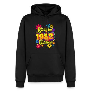 Rétro et Vintage 1982 Femme 40 Ans Anniversaire - Sweat à capuche Premium bio Homme - noir - Devant - Nico (187cm)
