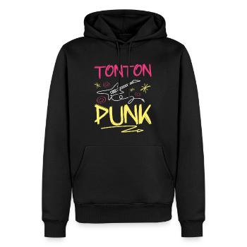 Tonton Punk Rock - Sweat à capuche Premium bio Homme - noir - Devant - Nico (187cm)