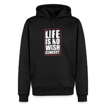 Denglisch Spruch - Männer Premium Bio Hoodie - Schwarz - Vorne - Nico (187cm)