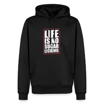 Denglisch Spruch - Männer Premium Bio Hoodie - Schwarz - Vorne - Nico (187cm)