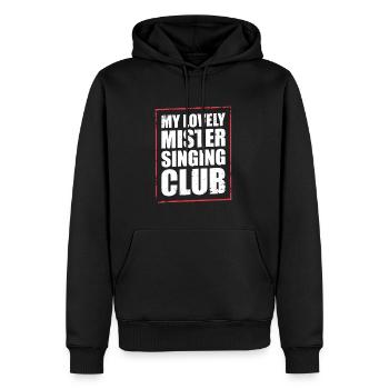 Denglisch Spruch - Männer Premium Bio Hoodie - Schwarz - Vorne - Nico (187cm)