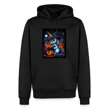 Cadeau d’Halloween Femmes Licorne Hommes Enfants - Sweat à capuche Premium bio Homme - noir - Devant - Nico (187cm)