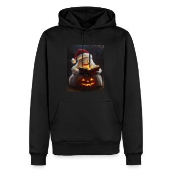 Halloween Geschenk Geist mit Weihnachtsmütze Deko - Männer Premium Bio Hoodie - Schwarz - Vorne - Nico (187cm)