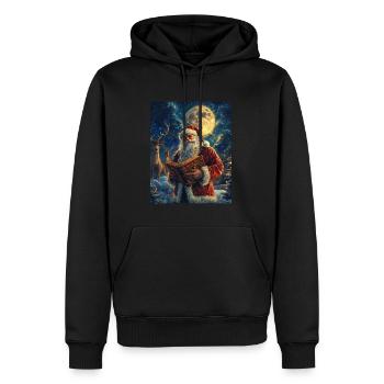 Weihnachtsmann Frauen Männer Kinder Weihnachten - Männer Premium Bio Hoodie - Schwarz - Vorne - Nico (187cm)