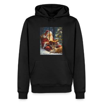 Weihnachtsmann Frauen Männer Kinder Weihnachten - Männer Premium Bio Hoodie - Schwarz - Vorne - Nico (187cm)