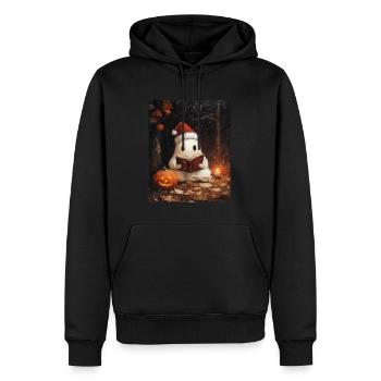 Halloween Geschenk Geist mit Weihnachtsmütze Deko - Männer Premium Bio Hoodie - Schwarz - Vorne - Nico (187cm)