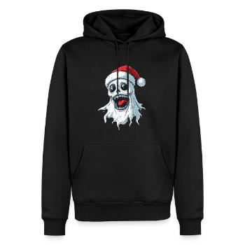 Halloween Geschenk Geist mit Weihnachtsmütze Deko - Männer Premium Bio Hoodie - Schwarz - Vorne - Nico (187cm)