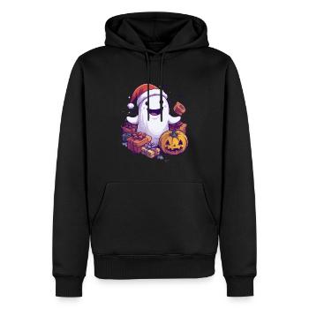 Halloween Geschenk Geist mit Weihnachtsmütze Deko - Männer Premium Bio Hoodie - Schwarz - Vorne - Nico (187cm)