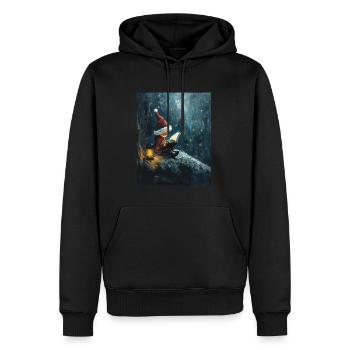Noël Elfe Femmes Hommes Enfants Noël - Sweat à capuche Premium bio Homme - noir - Devant - Nico (187cm)