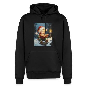 Noël Elfe Femmes Hommes Enfants Noël - Sweat à capuche Premium bio Homme - noir - Devant - Nico (187cm)