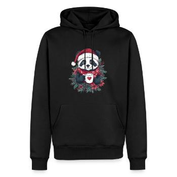 Panda Café Décoration de Noël Femmes Hommes Enfants - Sweat à capuche Premium bio Homme - noir - Devant - Nico (187cm)