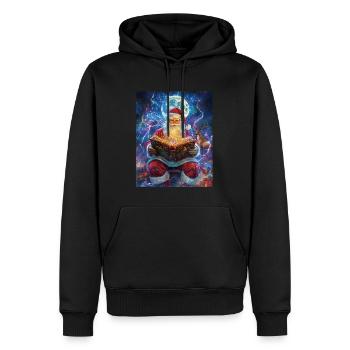 Weihnachtsmann Frauen Männer Kinder Weihnachten - Männer Premium Bio Hoodie - Schwarz - Vorne - Nico (187cm)