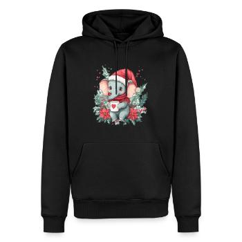 Elefant Kaffee Weihnachten Frauen Männer Kinder - Männer Premium Bio Hoodie - Schwarz - Vorne - Nico (187cm)