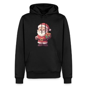 Weihnachtsmann Frauen Männer Kinder Weihnachten - Männer Premium Bio Hoodie - Schwarz - Vorne - Nico (187cm)