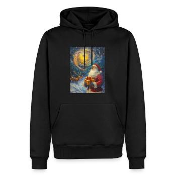 Weihnachtsmann Frauen Männer Kinder Weihnachten - Männer Premium Bio Hoodie - Schwarz - Vorne - Nico (187cm)