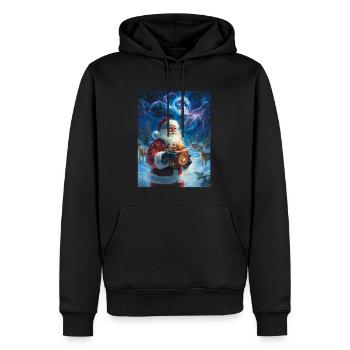 Weihnachtsmann Frauen Männer Kinder Weihnachten - Männer Premium Bio Hoodie - Schwarz - Vorne - Nico (187cm)