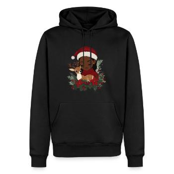 Afrikanische Weihnachtsfrau Kaffee Weihnachten - Männer Premium Bio Hoodie - Schwarz - Vorne - Nico (187cm)