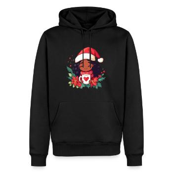 Afrikanische Weihnachtsfrau Kaffee Weihnachten - Männer Premium Bio Hoodie - Schwarz - Vorne - Nico (187cm)
