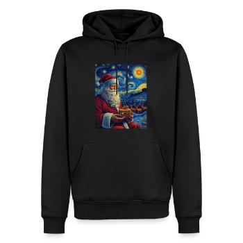 Weihnachtsmann Frauen Männer Kinder Weihnachten - Männer Premium Bio Hoodie - Schwarz - Vorne - Nico (187cm)