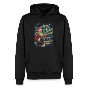 Weihnachtsmann Frauen Männer Kinder Weihnachten - Männer Premium Bio Hoodie - Schwarz - Vorne - Nico (187cm)