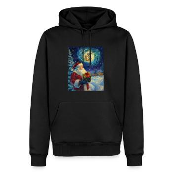 Weihnachtsmann Frauen Männer Kinder Weihnachten - Männer Premium Bio Hoodie - Schwarz - Vorne - Nico (187cm)