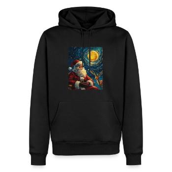 Weihnachtsmann Frauen Männer Kinder Weihnachten - Männer Premium Bio Hoodie - Schwarz - Vorne - Nico (187cm)