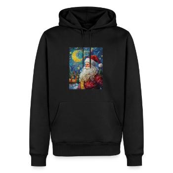 Weihnachtsmann Frauen Männer Kinder Weihnachten - Männer Premium Bio Hoodie - Schwarz - Vorne - Nico (187cm)