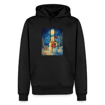Schneemann Weihnachten Frauen Männer Kinder - Männer Premium Bio Hoodie - Schwarz - Vorne - Nico (187cm)