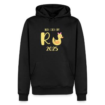 Canard Pension 2025 Pension Retraite Grand-père Mamie Retraité - Sweat à capuche Premium bio Homme - noir - Devant - Nico (187cm)