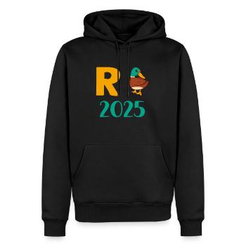 Ente Rente 2025 Pension Ruhestand Opa Oma Rentner - Männer Premium Bio Hoodie - Schwarz - Vorne - Nico (187cm)