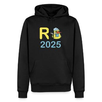 Ente Rente 2025 Pension Ruhestand Opa Oma Rentner - Männer Premium Bio Hoodie - Schwarz - Vorne - Nico (187cm)