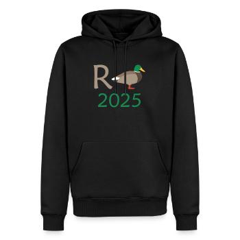 Ente Rente 2025 Pension Ruhestand Opa Oma Rentner - Männer Premium Bio Hoodie - Schwarz - Vorne - Nico (187cm)