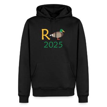 Ente Rente 2025 Pension Ruhestand Opa Oma Rentner - Männer Premium Bio Hoodie - Schwarz - Vorne - Nico (187cm)
