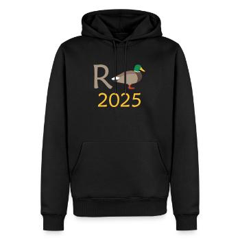 Ente Rente 2025 Pension Ruhestand Opa Oma Rentner - Männer Premium Bio Hoodie - Schwarz - Vorne - Nico (187cm)