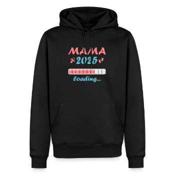 Maman 2025 Cadeau Femmes Dames Mère Enceinte - Sweat à capuche Premium bio Homme - noir - Devant - Nico (187cm)