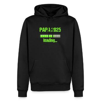 Papa 2025 Geschenk Männer Herren Vater Schwanger - Männer Premium Bio Hoodie - Schwarz - Vorne - Nico (187cm)