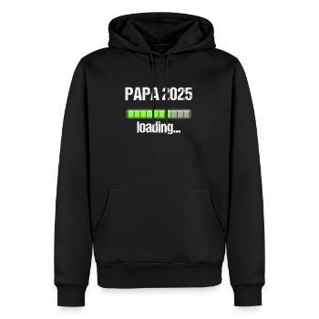 Papa 2025 Geschenk Männer Herren Vater Schwanger - Männer Premium Bio Hoodie - Schwarz - Vorne - Nico (187cm)