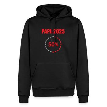 Papa 2025 Geschenk Männer Herren Vater Schwanger - Männer Premium Bio Hoodie - Schwarz - Vorne - Nico (187cm)