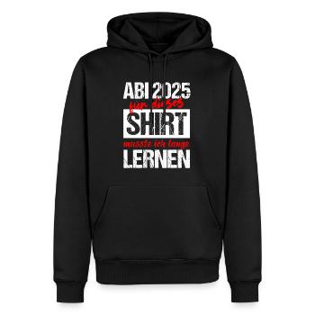 Abi 2025 Gymnase Cadeau de fin d’études Abitur 2025 - Sweat à capuche Premium bio Homme - noir - Devant - Nico (187cm)