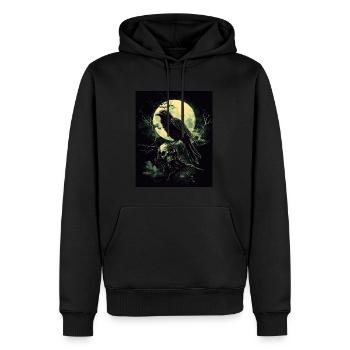 Corbeau Crâne Lune Gothique Noir Corbeau - Sweat à capuche Premium bio Homme - noir - Devant - Nico (187cm)